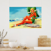 Glamour girl uit 1940 poster (Keuken)