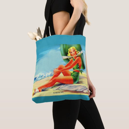 Glamour girl uit 1940 tote bag (Dichtbij)