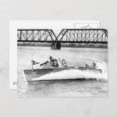 Glamour Girls in Speed Boat Briefkaart (Voorkant / Achterkant)