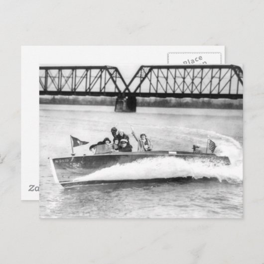 Glamour Girls in Speed Boat Briefkaart (Voorkant / Achterkant)