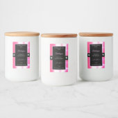 Glamour Girly Pink Black Brilliants Productlabel Voedselcontainer Etiket (Flessen)