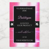 Glamour Girly Pink Black Brilliants Productlabel Voedselcontainer Etiket (Enkel label)