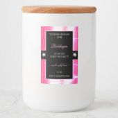 Glamour Girly Pink Black Brilliants Productlabel Voedselcontainer Etiket (Voorkant)