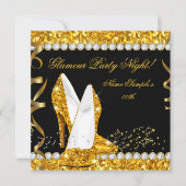 Glamour Glam Glitz Party Night Gold High Heels Kaart (Voorkant)