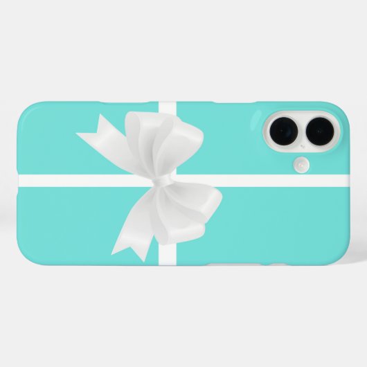 Glamour Glam PHONE CASE Blue & BOW (Achterkant (horizontaal))