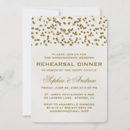 Glamour Glitter Confetti Rehearsal Dinner Kaart
