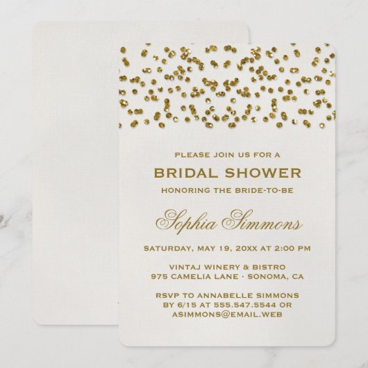 Glamour Glitter Confetti Vrijgezellenfeest Kaart (Voorkant / Achterkant)