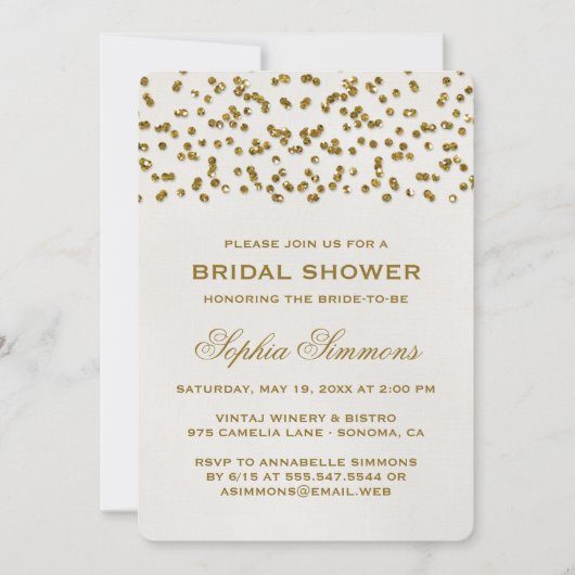 Glamour Glitter Confetti Vrijgezellenfeest Kaart (Voorkant)