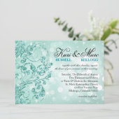 Glamour Glitter Luxe Bokeh Wedding | mint Kaart (Staand voorkant)