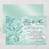 Glamour Glitter Luxe Bokeh Wedding | mint Kaart (Voorkant / Achterkant)