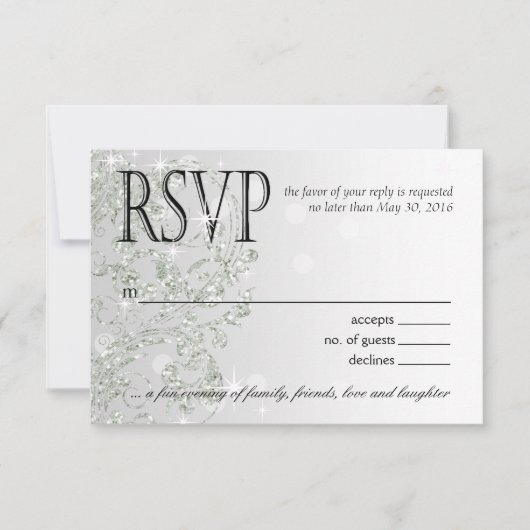Glamour Glitter Luxe Ombre RSVP | zilverijs (Voorkant)