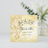 Glamour Glitter Luxe Save the Date | champagne (Staand voorkant)