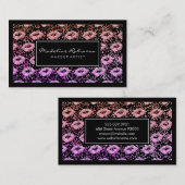 Glamour Glitterende Kusjes Stippen Zwarte Rand Visitekaartje (Voorkant / Achterkant)