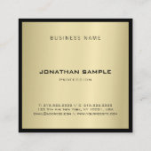 Glamour Gold Blik Moderne Luxe Vierkante Visitekaartje (Achterkant)