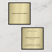 Glamour Gold Blik Moderne Luxe Vierkante Visitekaartje (Voorkant / Achterkant)