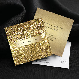Glamour Gold Glitter en luxe Vierkante Visitekaartje