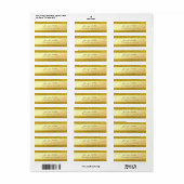 Glamour Gold Glitter Handgeschreven Script Naam Te Etiket (Full Sheet)