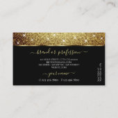 Glamour Gold Glitter Sparkle Stars op Zwart Modern Visitekaartje (Achterkant)