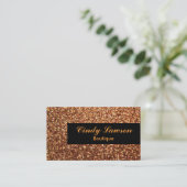  Glamour Gold Glitter Visitekaartje (Staand voorkant)