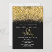 Glamour Gold Jeweled Glitter 40th Birthday Kaart (Voorkant)