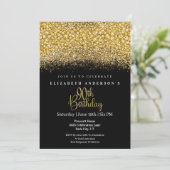 Glamour Gold Jeweled Glitter 90th Birthday Kaart (Staand voorkant)