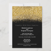 Glamour Gold Jeweled Glitter Wedding Kaart (Voorkant)
