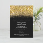Glamour Gold Jeweled Glitter Wedding Kaart (Staand voorkant)