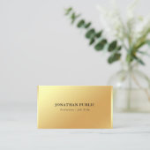 Glamour Gold Look Minimalistisch Modern Elegant Ee Visitekaartje (Staand voorkant)