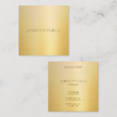 Glamour Gold Look Modern Elegant Sjabloon Luxe Vierkante Visitekaartje (Voorkant / Achterkant)