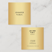 Glamour Gold Look Moderne minimalistische Sjabloon Vierkante Visitekaartje (Voorkant / Achterkant)