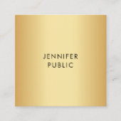 Glamour Gold Look Moderne minimalistische Sjabloon Vierkante Visitekaartje (Voorkant)