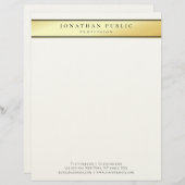 Glamour Gold Modern Chic Professioneel viltpapier Briefhoofd (Voorkant / Achterkant)