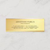 Glamour Gold Modern Trendy Simple Sjabloon Mini Visitekaartje (Achterkant)