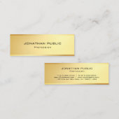Glamour Gold Modern Trendy Simple Sjabloon Mini Visitekaartje (Voorkant / Achterkant)