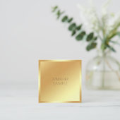 Glamour Gold Moderne Sjabloon Luxe Premium Dik Vierkante Visitekaartje (Staand voorkant)