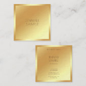 Glamour Gold Moderne Sjabloon Luxe Premium Dik Vierkante Visitekaartje (Voorkant / Achterkant)