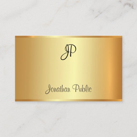 Glamour Gold Professional Handgeschreven Monogram  Visitekaartje (Voorkant)