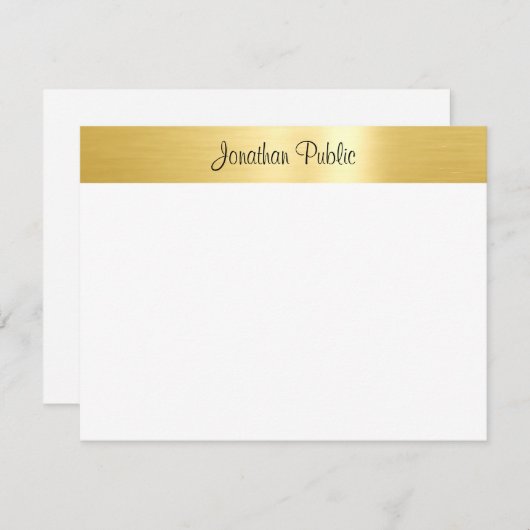 Glamour Gold Sjabloon Handgeschreven Script Naam (Voorkant / Achterkant)