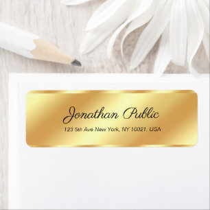 Glamour Gold Sjabloon Modern Retouradres Etiket