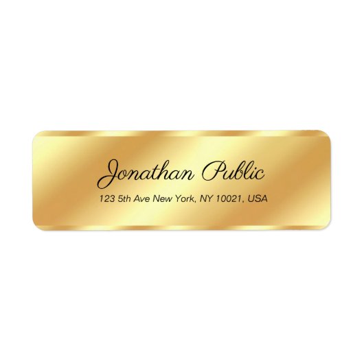 Glamour Gold Sjabloon Modern Retouradres Etiket (Voorkant)