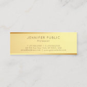 Glamour Gold Sjabloon Trendy Elegant Minimalist Mini Visitekaartje (Achterkant)
