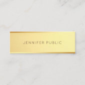 Glamour Gold Sjabloon Trendy Elegant Minimalist Mini Visitekaartje (Voorkant)