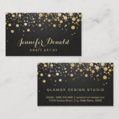 Glamour Gold Stippen Decor - Stijlvolle, donkere t Visitekaartje (Voorkant / Achterkant)