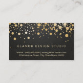 Glamour Gold Stippen Decor - Stijlvolle, donkere t Visitekaartje (Achterkant)