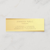 Glamour Gold Trendy Elegant Minimalistische Sjablo Mini Visitekaartje (Achterkant)