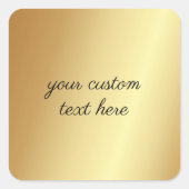 Glamour Gold Uw aangepaste tekst hier Sjabloon Vierkante Sticker (Voorkant)
