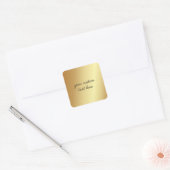 Glamour Gold Uw aangepaste tekst hier Sjabloon Vierkante Sticker (Envelop)