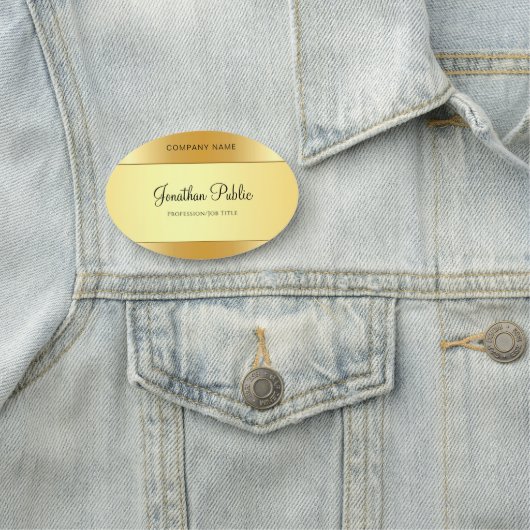 Glamour Gold voor gecalligrafeerd Script Moderne S Naamplaatje (In situ)