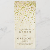 Glamour Goud Confetti Trouwprogramma's Programmakaart (Voorkant)