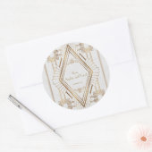 Glamour Goud en Witte Great Gatsby Bruiloft Ronde Sticker (Envelop)
